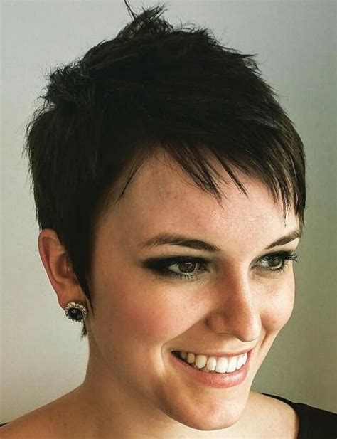 straight pixie cut|brunette pixie haircut.